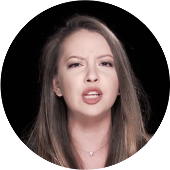 white young woman speaking poetry
